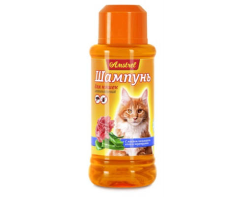 Amstrel Шампунь для кошек антипаразитарный с маслом пальмарозы, алоэ и экстрактом пиретрума, 120 мл, шт