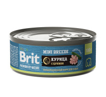 Брит Premium by Nature консервы с  курицей и цукини д/взрослых собак мелких пород, 100 г