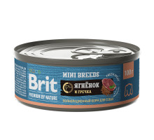 Брит Premium by Nature консервы с ягненком и гречкой д/взрослых собак мелких пород, 100 г