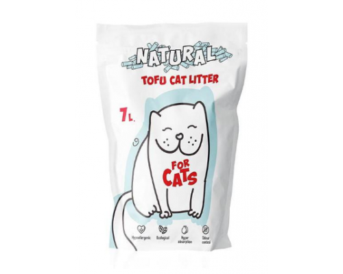 Наполнитель FOR CATS Tofu Natural комкующийся без запаха, 7л, шт