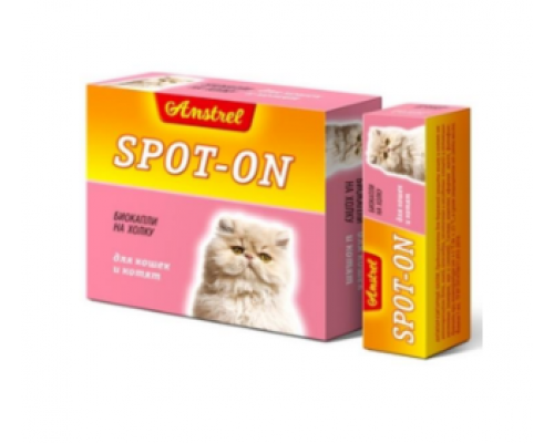 Биокапли антипаразит. Amstrel "Spot-on" д/кошек и котят, упак. 4 пип., упак