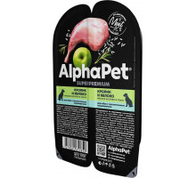 Влажный корм AlphaPet д/собак с чувст. пищеварением с кроликом и яблоком в соусе 100 г