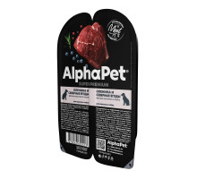 Влажный корм  AlphaPet д/собак с олениной и ягодами в соусе 100г