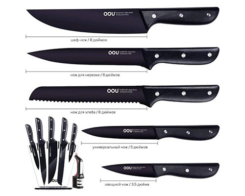 Набор ножей кухонных OOU Black Chef UC4065 (7 предметов)