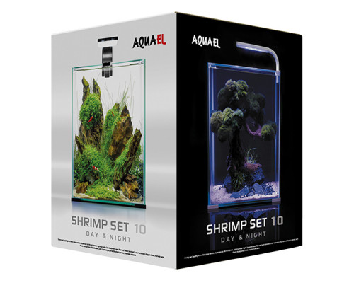 Aquael Аквариум Shrimp Set Smart 2 Day & Night, белый 20x20x25 см., куб, 10 л., шт