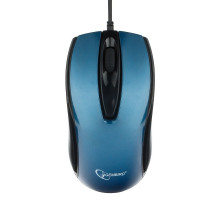 Мышь Gembird USB 2 кнопки+колесо кнопка 1000 DPI объемный синий, кабель 1.45м MOP-405-B