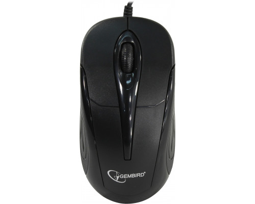 Мышь Gembird USB 2 кнопки+колесо кнопка 1000 DPI объемный черный, кабель 1.5м MUSOPTI8-808U