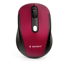 Мышь Gembird беспроводная 2.4ГГц 4 кнопоки 1600 DPI красный MUSW-420-1