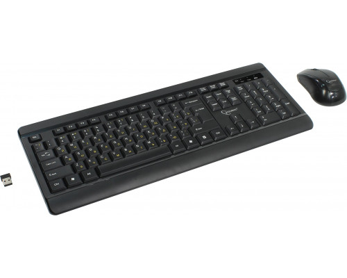 Клавиатура + мышь Gembird беспроводной комплект 2.4ГГц 104 клавиши + 3 кнопки черный KBS-8001