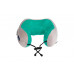 Дорожная подушка-подголовник для шеи с завязками, серо-зелёная