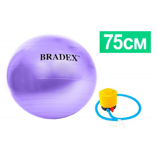 Мяч для фитнеса «ФИТБОЛ-75» Bradex SF 0719 с насосом, фиолетовый