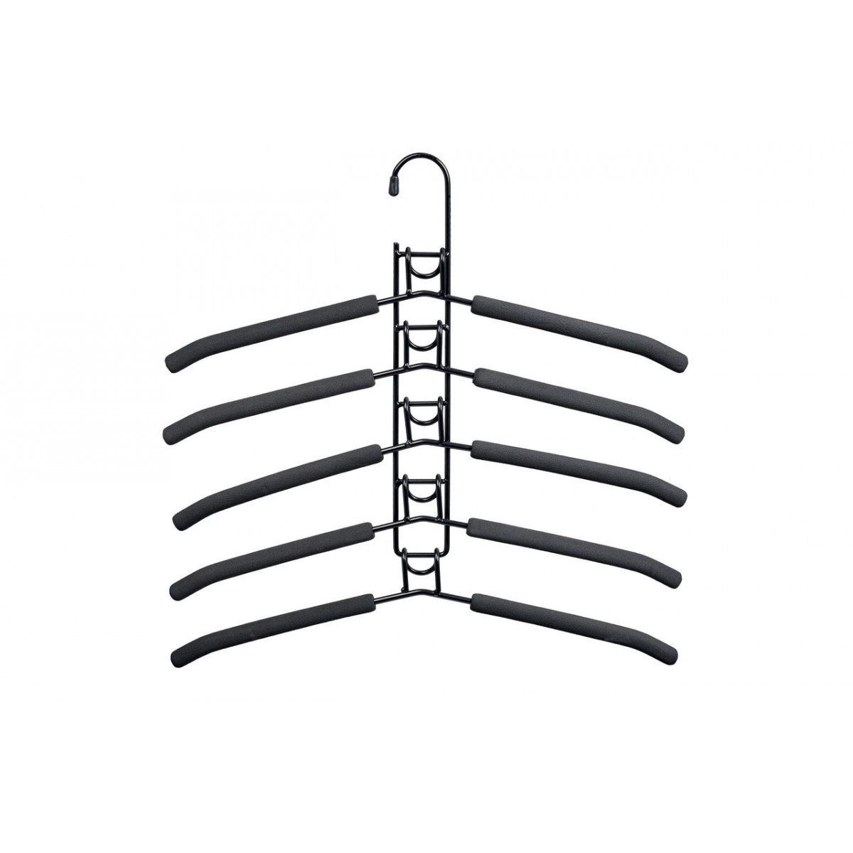 Вешалка-трансформер для одежды 5 в 1, 38x40, «ГИНГО», металл, пена, чёрная