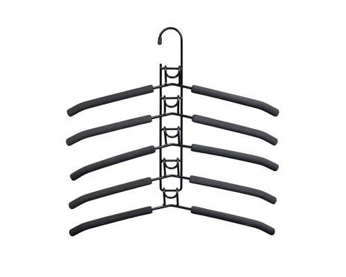 Вешалка-трансформер для одежды 5 в 1, 38x40, «ГИНГО», металл, пена, чёрная