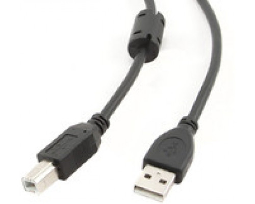 Кабель USB2.0 AM-BM 1.8м Cablexpert экран феррит.кольцо черный пакет CCF-USB2-AMBM-6