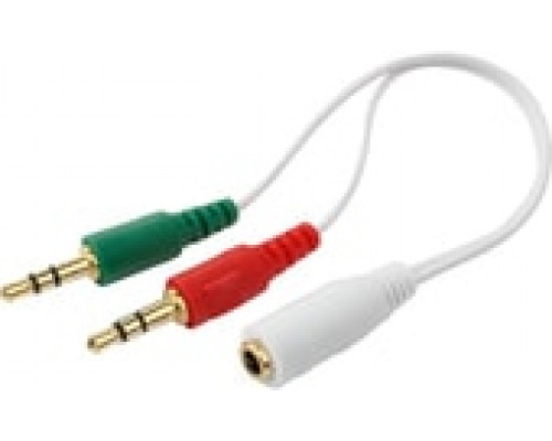 Кабель Cablexpert аудио адаптер 0.2м 3.5 джек науш (F)+3.5 джек микр (F)/3.5 джек 4pin (M) CCA-418W