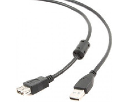 Кабель USB2.0 AM-AF 3.0м Cablexpert экран феррит.кольцо черный пакет CCF-USB2-AMAF-10