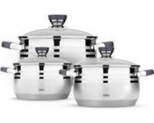 Набор посуды LARA серия MERCURY (кастрюли:2.1л, 3.9л, 6.5л) LR02-120