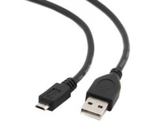 Кабель USB2.0 A-micro 0.3м Cablexpert экран черный пакет CCP-mUSB2-AMBM-0.3M