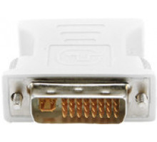 Переходник Cablexpert DVI-I (M) / VGA (F) белый, пакет A-DVI-VGA