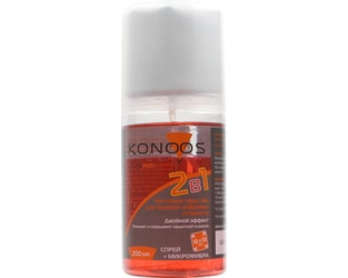 Набор Konoos спрей (силиконовый двухкомп.) для ЖК-экрана 200 мл + салфетка из микрофибры KT-200DUO