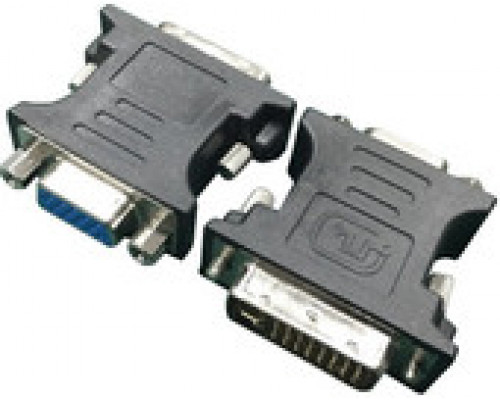Переходник Cablexpert DVI-I (M) / VGA (F) черный, пакет A-DVI-VGA-BK