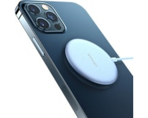 Беспроводное зарядное устройство USAMS US-CD160 Magsafe (iphone 12 и выше) с кабелем серебро