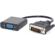 Переходник Cablexpert DVI-D (M) / VGA (F) длина кабеля 20cм черный, пакет A-DVID-VGAF-01