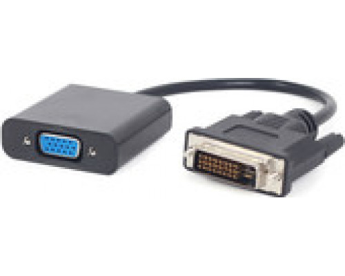 Переходник Cablexpert DVI-D (M) / VGA (F) длина кабеля 20cм черный, пакет A-DVID-VGAF-01