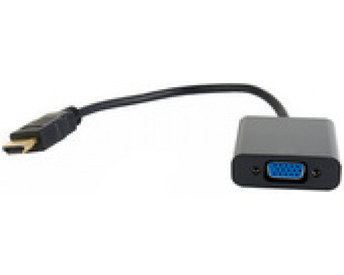 Переходник Cablexpert HDMI (M) / VGA (F) кабель 15см, черный, пакет A-HDMI-VGA-04
