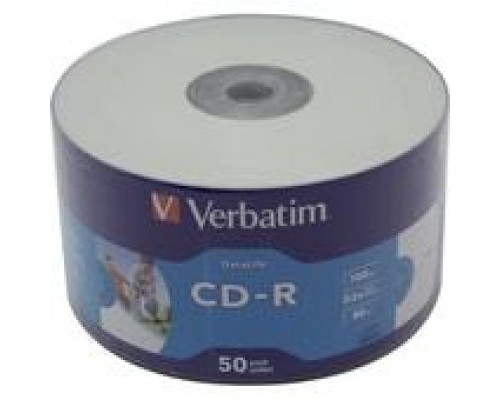 CD-R 700Mb Verbatim Printable 52x по 50 шт. в пленке 043794, заливка не до центра