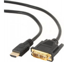 Кабель Cablexpert HDMI-DVI single link 1.8м позол.разъемы черный пакет CC-HDMI-DVI-6