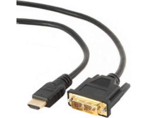 Кабель Cablexpert HDMI-DVI single link 1.8м позол.разъемы черный пакет CC-HDMI-DVI-6