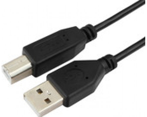 Кабель USB 2.0 AM-BM 3.0м Гарнизон черный, пакет GCC-USB2-AMBM-3M