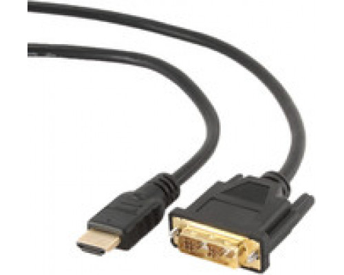 Кабель Cablexpert HDMI-DVI single link 3.0м позол.разъемы черный пакет CC-HDMI-DVI-10