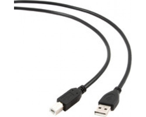 Кабель USB2.0 AM-BM 3.0м Cablexpert экран черный пакет CCP-USB2-AMBM-10
