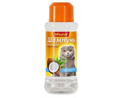 Amstrel Шампунь для кошек восстанавливающий с кокосовым маслом и пантенолом, 320 мл, шт