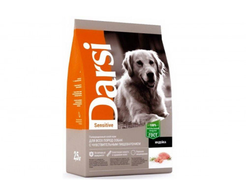 Корм сухой для собак всех пород с индейкой Sensitive, 2,5 кг