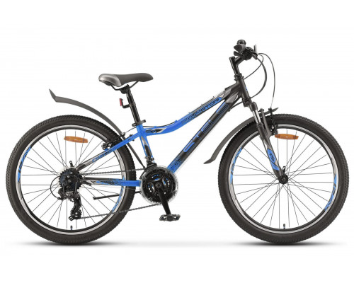 Велосипед 24 Stels Navigator 410 V V010 (рама 12) (21-ск.) Черный/синий, LU082935
