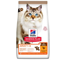  Сухой беззлаковый корм Hill's Science Plan No Grain для взрослых кошек, с курицей 1,5 кг