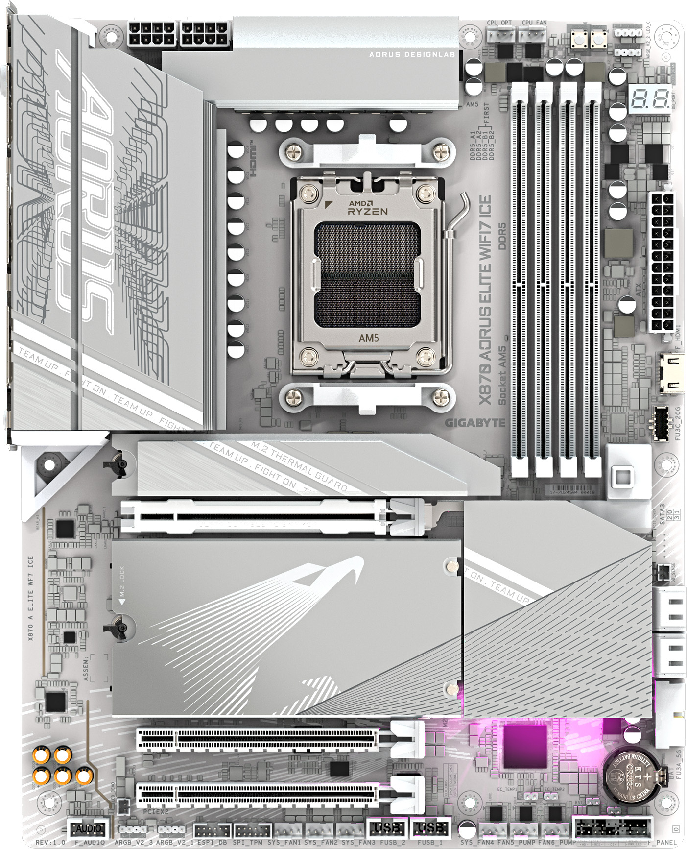 Материнская плата GigaByte X870 Aorus Elite WIFI7 Ice rev. 1.1