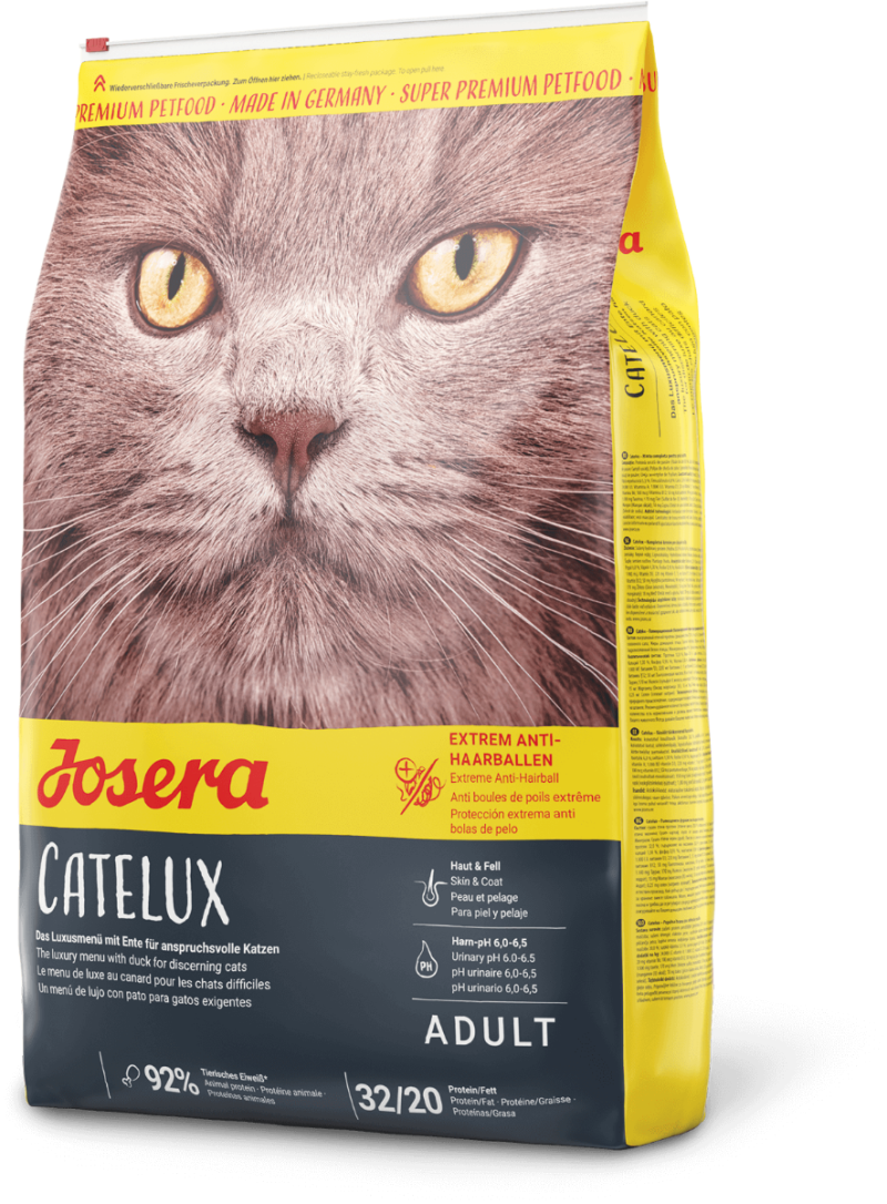 Сухой корм Catelux (Adult 32/20) полнорационный корм для взрослых длинношерстных кошек, склонных к образованию комков, 2 кг